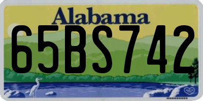 AL license plate 65BS742