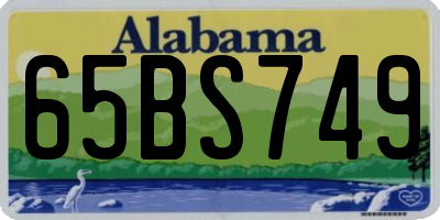 AL license plate 65BS749