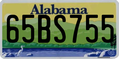 AL license plate 65BS755