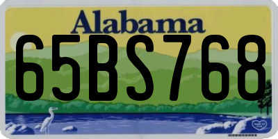 AL license plate 65BS768