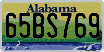 AL license plate 65BS769