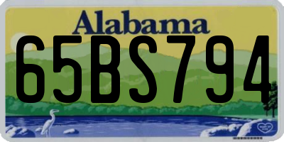 AL license plate 65BS794