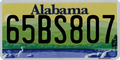 AL license plate 65BS807