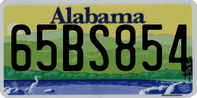 AL license plate 65BS854