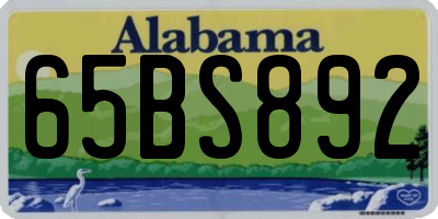 AL license plate 65BS892