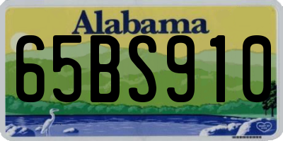 AL license plate 65BS910