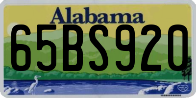 AL license plate 65BS920