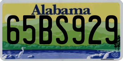 AL license plate 65BS929