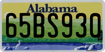 AL license plate 65BS930