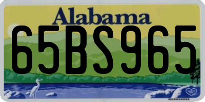 AL license plate 65BS965