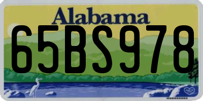 AL license plate 65BS978