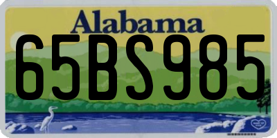 AL license plate 65BS985