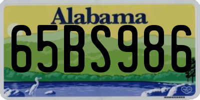 AL license plate 65BS986