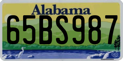 AL license plate 65BS987