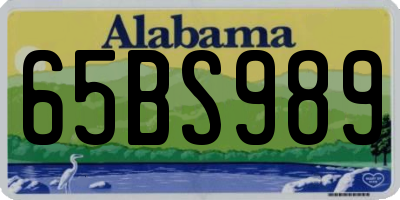 AL license plate 65BS989