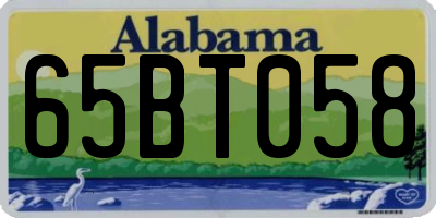 AL license plate 65BT058