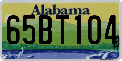 AL license plate 65BT104
