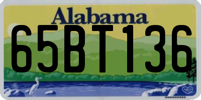 AL license plate 65BT136