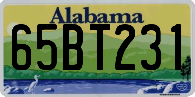 AL license plate 65BT231