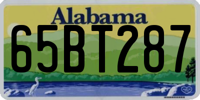 AL license plate 65BT287