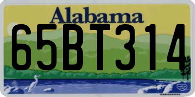 AL license plate 65BT314