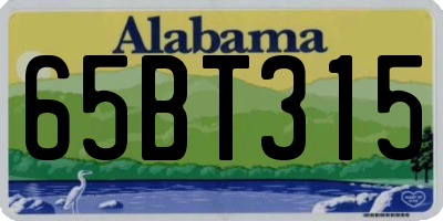 AL license plate 65BT315