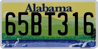 AL license plate 65BT316