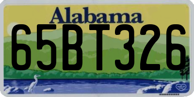 AL license plate 65BT326