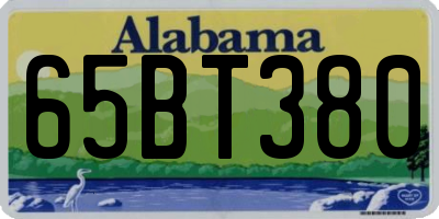 AL license plate 65BT380