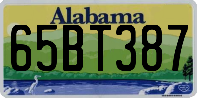 AL license plate 65BT387