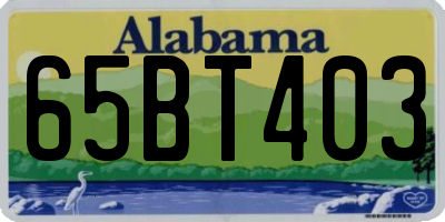 AL license plate 65BT403