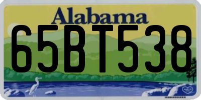 AL license plate 65BT538