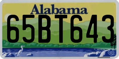 AL license plate 65BT643