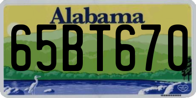 AL license plate 65BT670