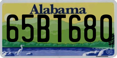 AL license plate 65BT680