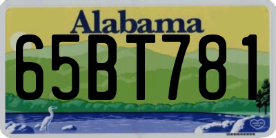 AL license plate 65BT781