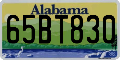 AL license plate 65BT830