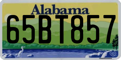 AL license plate 65BT857