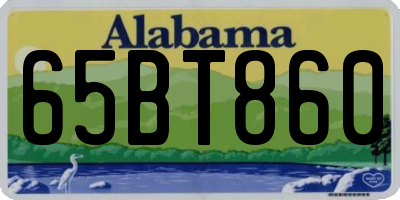 AL license plate 65BT860