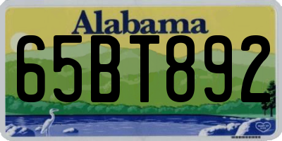 AL license plate 65BT892