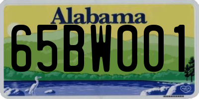 AL license plate 65BW001