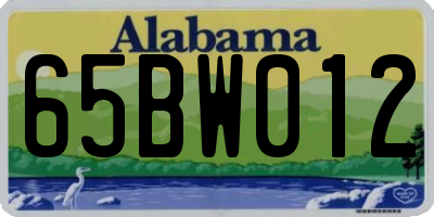 AL license plate 65BW012