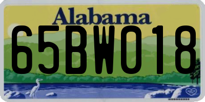 AL license plate 65BW018