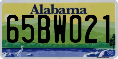 AL license plate 65BW021