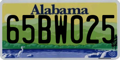 AL license plate 65BW025
