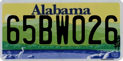 AL license plate 65BW026
