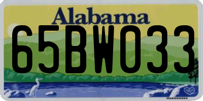 AL license plate 65BW033