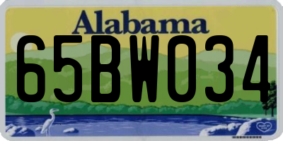 AL license plate 65BW034