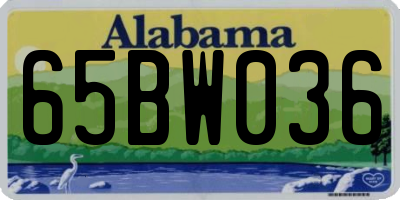 AL license plate 65BW036