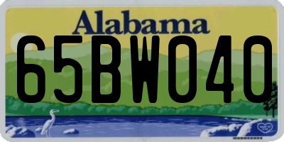 AL license plate 65BW040